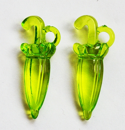 Akrüülist ripats Vihmavari 31x12mm roheline, ava 3mm, pakis 1 tk.