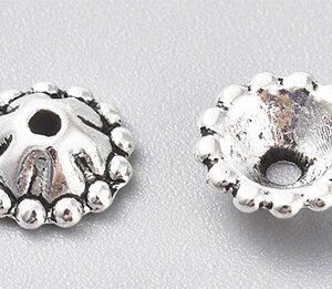 Helmihattu 8x4mm, reikä 2mm, antiikkihopea, 20 kpl pakkauksessa