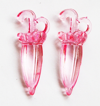 Akrüülist ripats Vihmavari 31x12mm heleroosa, ava 3mm, pakis 1 tk.