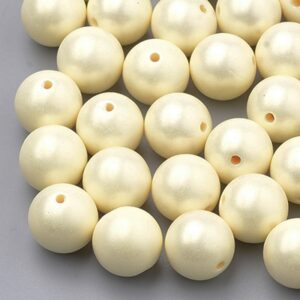 Akrüülhelmes 8mm matistatud helekollane, ava 1mm, pakis 20 tk