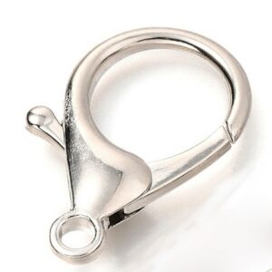 Karabiinilukko  34x24mm metalliseos väri platina, 1 kpl pakkauksessa