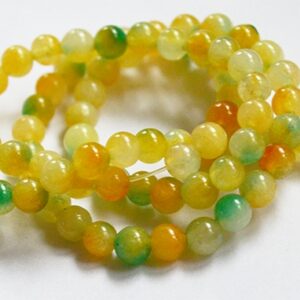 Jadeiit 4mm looduslik, värvitud kollane/roheline/oranž mix, pakis 20 tk