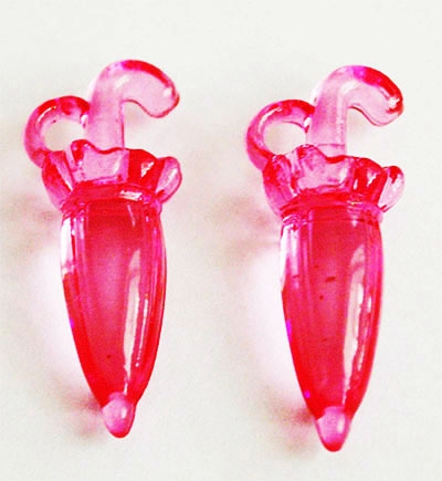 Akrüülist ripats Vihmavari 31x12mm tumeroosa, ava 3mm, pakis 1 tk.