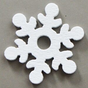 Puidust ripats/kaunistus  Lumehelves 29x29mm valge, pakis 1 tk