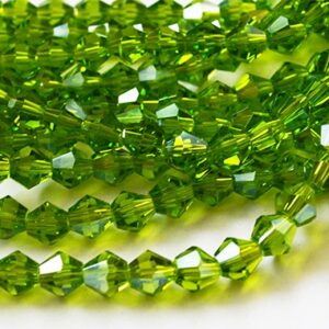 Lihvitud romb 6x5mm, AB läige, kollakasroheline, ava 1mm, pakis 20 tk