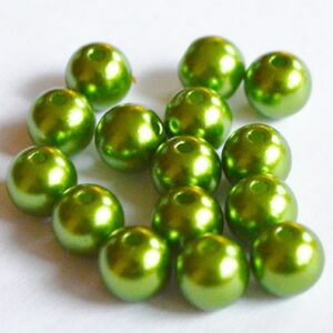 Akrüülpärl 8mm roheline, ava 2mm, pakis 15 tk