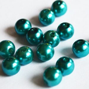 Akrüülpärl 8mm rohekassinine, ava 2mm, pakis 15 tk