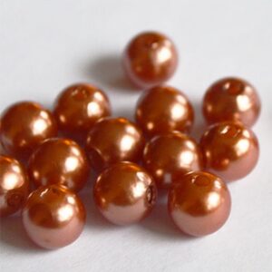 Akrüülpärl 8mm oranžikaspruun, ava 2mm, pakis 15 tk