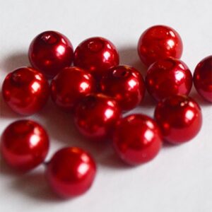 Akrüülpärl 8mm tumedam punane, ava 2mm, pakis 15 tk