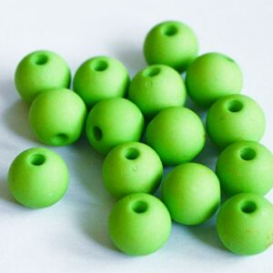 Akrüülhelmes 8mm matistatud roheline, ava 1mm, pakis 15 tk