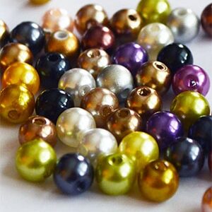 Akrüülpärl 8mm mix, ava 2mm, pakis 50 tk