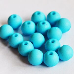 Akrüülhelmes 8mm matistatud helesinine, ava 1mm, pakis 15 tk