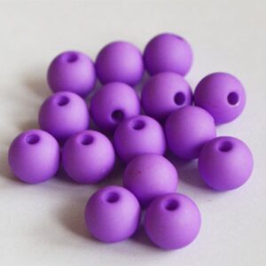 Akrüülhelmes 8mm matistatud lilla, ava 1mm, pakis 15 tk