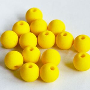Akrüülhelmes 8mm matistatud kollane, ava 1mm, pakis 15 tk