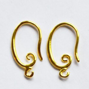 Kõrvarõngahaagid 19x10mm, messingist kuldsed, pakis 2 paari