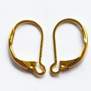 Kõrvarõngahaagid 16x12mm messing, 18K kullaga kaetud, pakis 2 paari