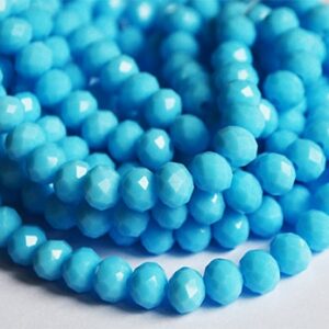 Lihvitud rondell 8x6mm helesinine ava 1mm, pakis 15 tk