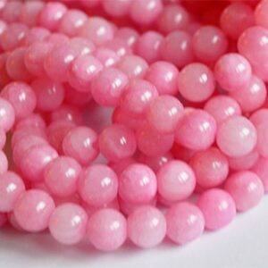 Jadeiit 8mm looduslik kivi värvitud tumeroosa, ava 1mm, pakis 10 tk