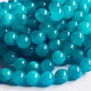 Kvarts ümar 8mm looduslik kivi värvitud sinine, ava 1mm, pakis 10 tk