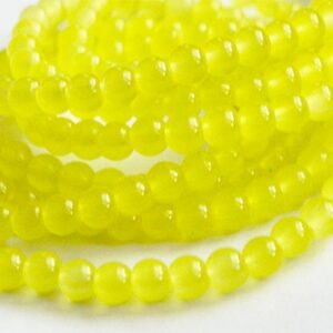 Jadeiit 6mm looduslik kivi värvitud helekollane läbikumav, ava 1mm, pakis 15 tk