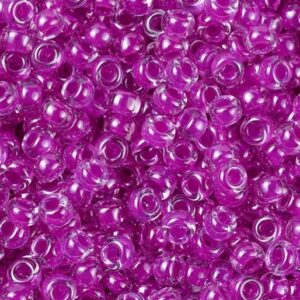 Miyuki seemnehelmed 11/0 2x1,3mm Fuchsia Lined Crystal, pakis 5 gr.