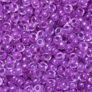 Miyuki seemnehelmed 11/0  Magenta Lined Crystal AB 2202, 2x1,3mm, pakis 5 gr.
