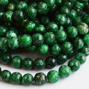 Seesam Jaspis 8mm looduslik kivi värvitud roheline ava 1mm, pakis 10 tk