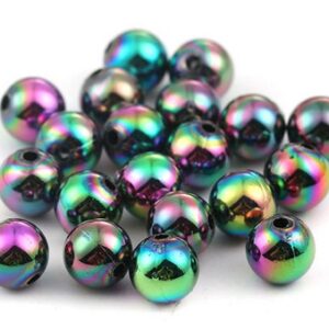 Akrüülhelmes 8mm värviline, ava 1,5mm, pakis 20 tk