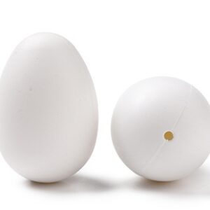 Plastikust munad 59x40mm valged, ava 3,5mm, pakis 4 tk