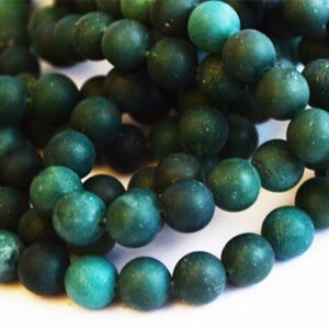 Moss akaatti 8mm luonnonkivi matta, tummanvihreä, reikä 1mm, 10 kpl pakkauksessa