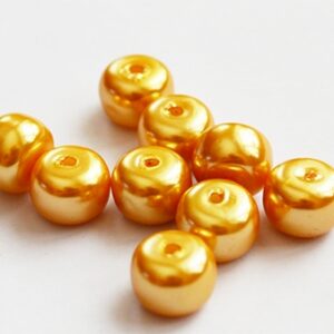 Akrüülpärl-rondell 9x4-5mm, kuldne, ava 1mm, 10 tk