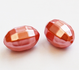 Akrüülpärl  20x14mm, hele oranžikaspruun, ava 1mm, 2 tk