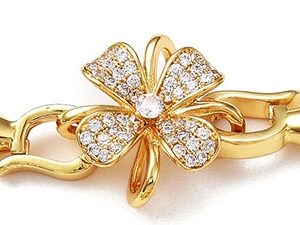 Messingist tsirkoonidega kinnis 17x17-12x7mm 18K kullaga kaetud, pakis 1 tk