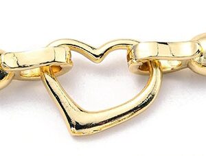 Messingist  ühendaja Süda 34mm, 18K kullaga kaetud, pakis 1 tk