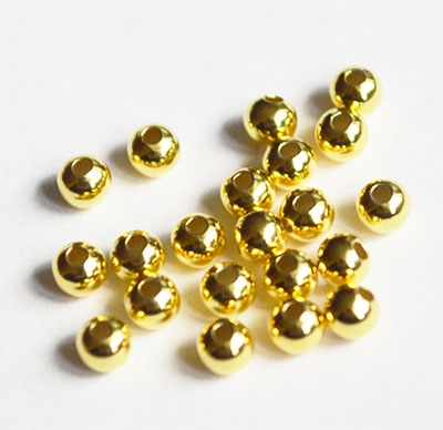 Metallihelmi hopea 925 18K kullattu 3 mm, aukko 1,2 mm, 6 kpl pakkaus