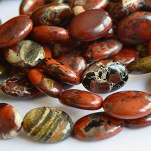 Punane Jaspis 18x13x6mm looduslik kivi ava 1,2mm, pakis 11 tk