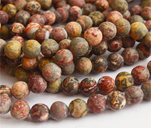 Jaspis Leopardinahk 8mm looduslik kivi matistatud, ava 1mm, pakis 10 tk