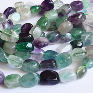 Fluoriit 9-18x9-13mm, looduslik kivi, ava 1mm, pakis niidil u 29-38 tk.