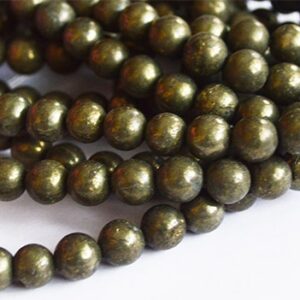 Püriit 8mm  looduslik kivi, ava 1,2mm, pakis 10 tk