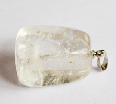 Mäekristall ripats 33x18x13mm looduslik kivi messingist haagiga, pakis 1 tk
