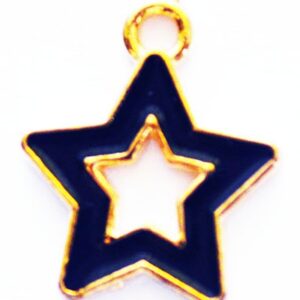Золотой металлический кулон Star 16х14мм, 1 шт.