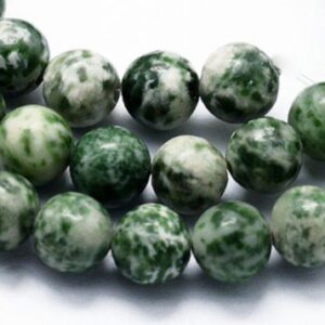 Roheline Jaspis 8mm, looduslik kivi, ava 1mm, pakis 10 tk