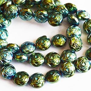 Hematiit sünteetiline 8x5mm mittemagnetiline, sinine/roheline, pakis 10 tk