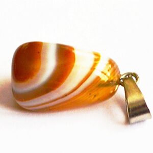 Ahhaat ripats 27x8mm looduslik kivi, värvitud, pruun/valge, messingist haagiga,  1 tk