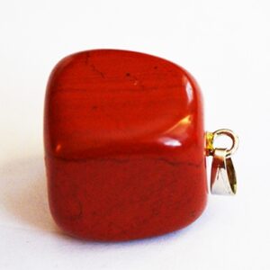 Punane Jaspis ripats 24x16x14mm looduslik kivi messingist hõbedase haagiga, pakis 1 tk