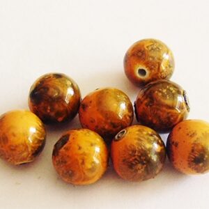 Kollase-pruunikirju akrüülhelmes 12 mm, 8 tk