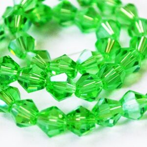 Lihvitud klaasist romb 6x6mm, roheline, ava 1mm, pakis 15 tk