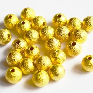 Kultainen pyöreä metallihelmi 6mm, reikä 1mm, 10 kpl pakkauksessa