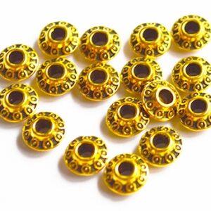 Ant.kuldne metallhelmes  6x3,2mm, ava 2mm, pakis 10 tk