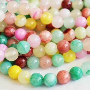 Jadeiit 8mm looduslik kivi, värvitud, ava 1mm, pakis 15 tk